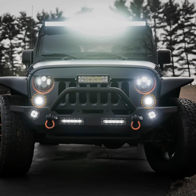 Aexploer LED Turn Signal Lights Compatible with Wrangler JK JKU 2007-2018,Turn Signal&Parking Lights,2024 NEW,Favorite of Off-Road Enthusiasts for JK,White&Yellow Light (Smoked Lens) - Image 5
